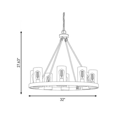 Inman 8-Light Outdoor Chandelier in English Bronze