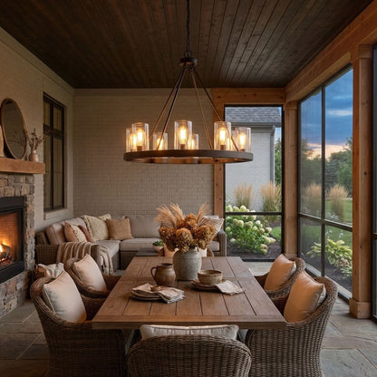 Inman 8-Light Outdoor Chandelier in English Bronze