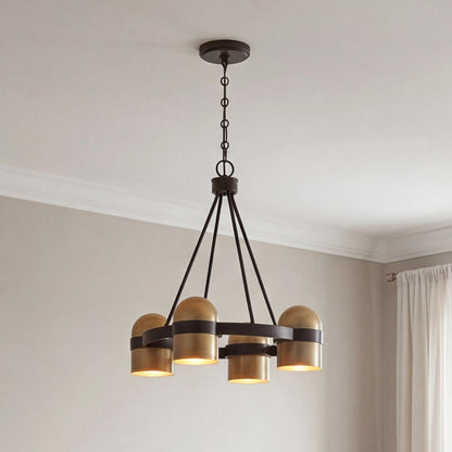 Savoy House Andover 4-Light Chandelier - Mediterranean Bronze and Riviera Brass