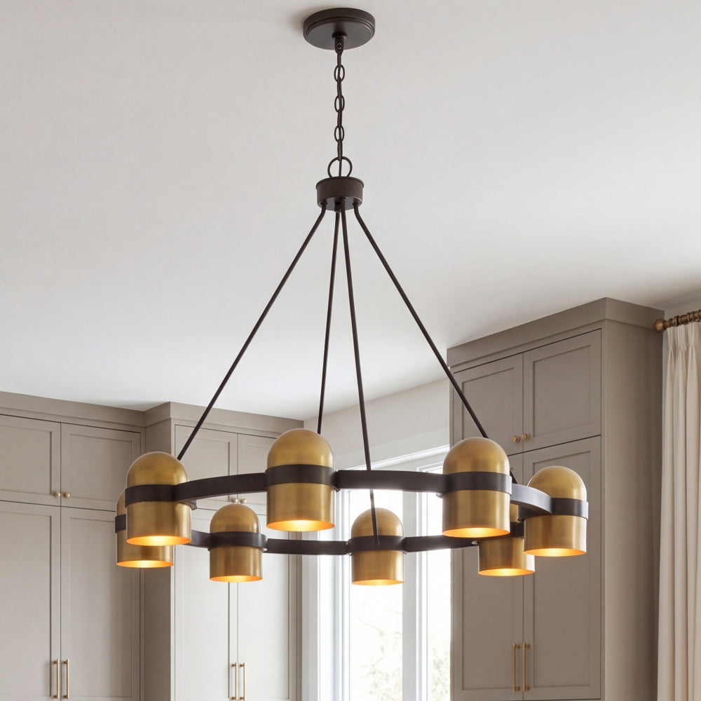 Savoy House Andover 8-Light Chandelier - Mediterranean Bronze and Riviera Brass