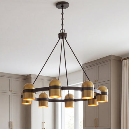 Savoy House Andover 8-Light Chandelier - Mediterranean Bronze and Riviera Brass
