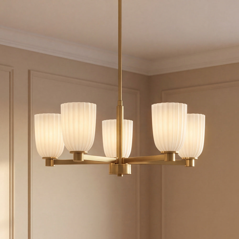 Savoy House Baldwin 5-Light Chandelier - Noble Brass