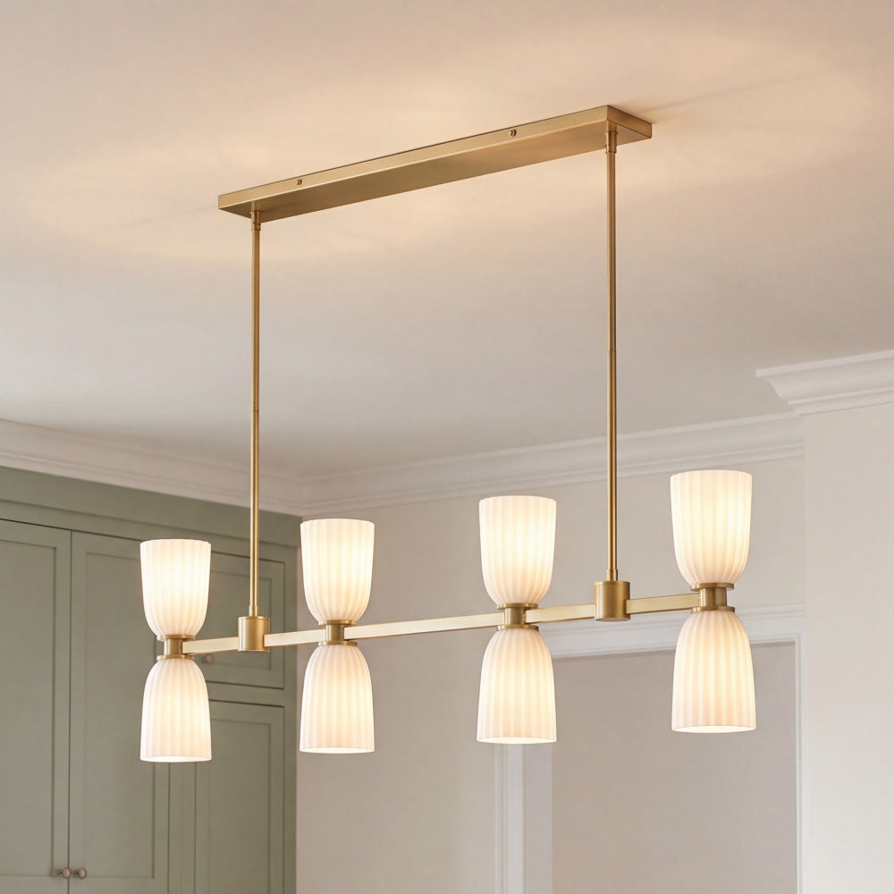Savoy House Baldwin 8-Light Linear Chandelier - Noble Brass