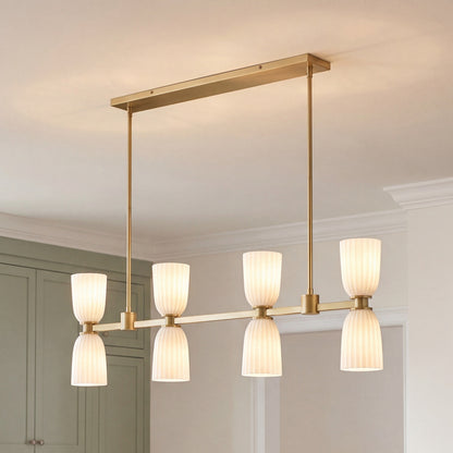 Savoy House Baldwin 8-Light Linear Chandelier - Noble Brass