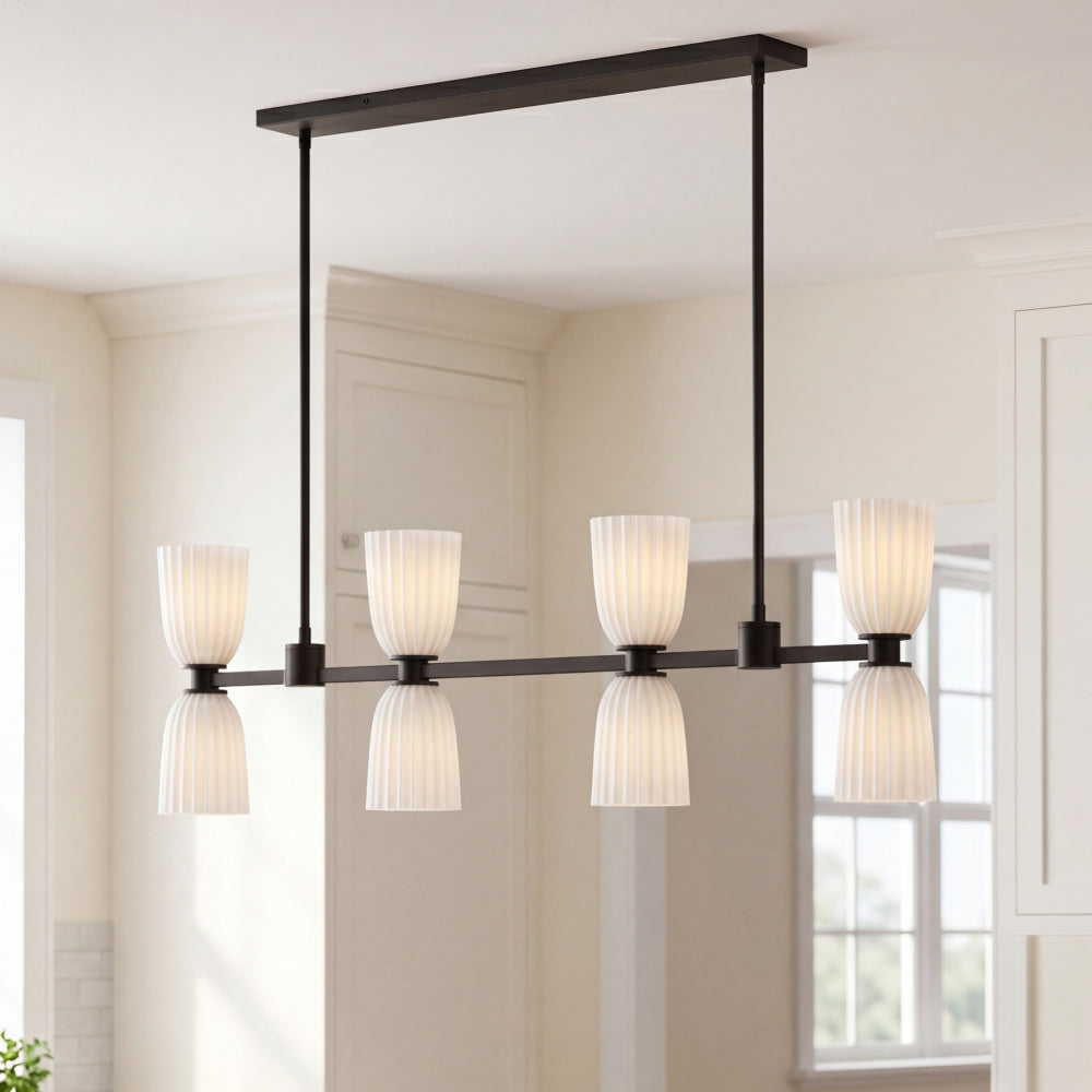 Savoy House Baldwin 8-Light Linear Chandelier - Matte Black