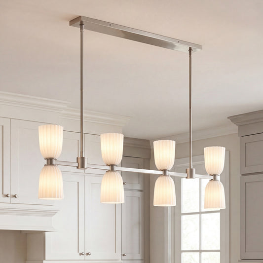 Savoy House Baldwin 8-Light Linear Chandelier - Satin Nickel