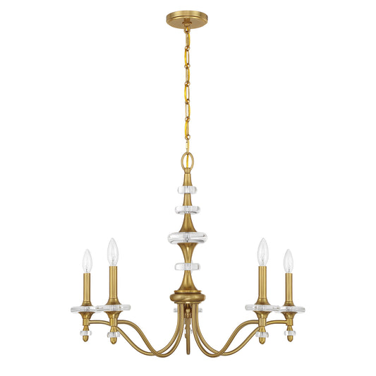 Champlain 5-Light Chandelier in Warm Brass