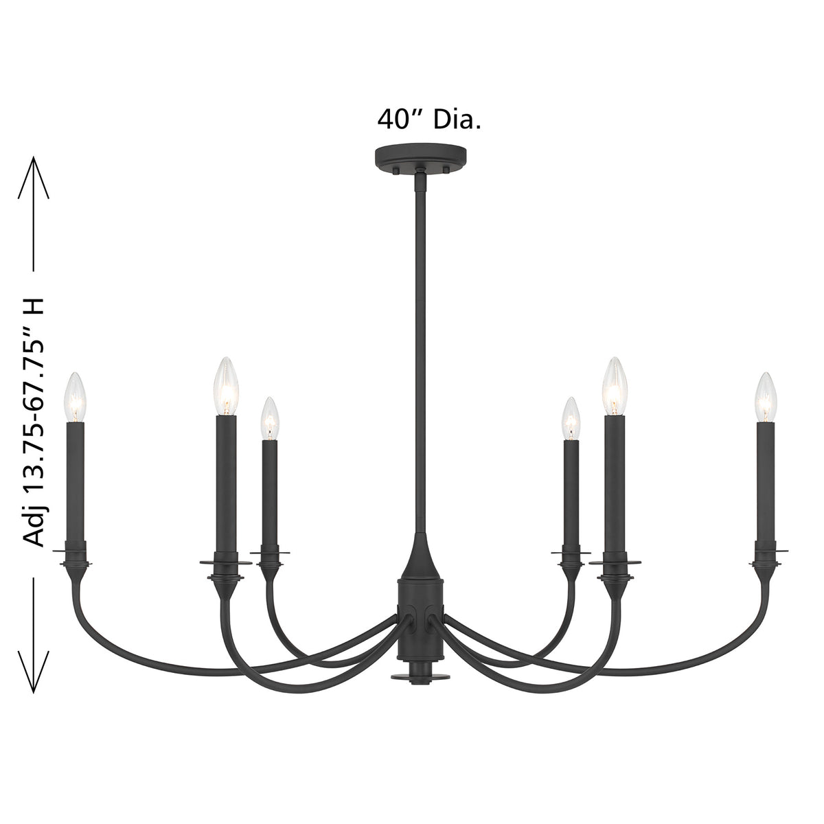 Savoy House Coventry 6-Light Chandelier - Matte Black, view 7
