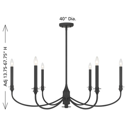 Savoy House Coventry 6-Light Chandelier - Matte Black, view 7