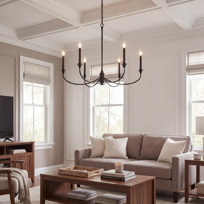 Savoy House Coventry 6-Light Chandelier - Matte Black, view 9