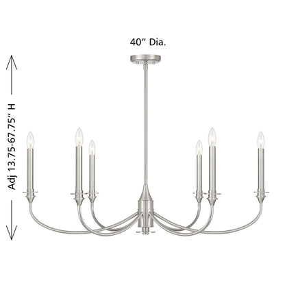 Savoy House Coventry 6-Light Chandelier - Matte Black, view 18