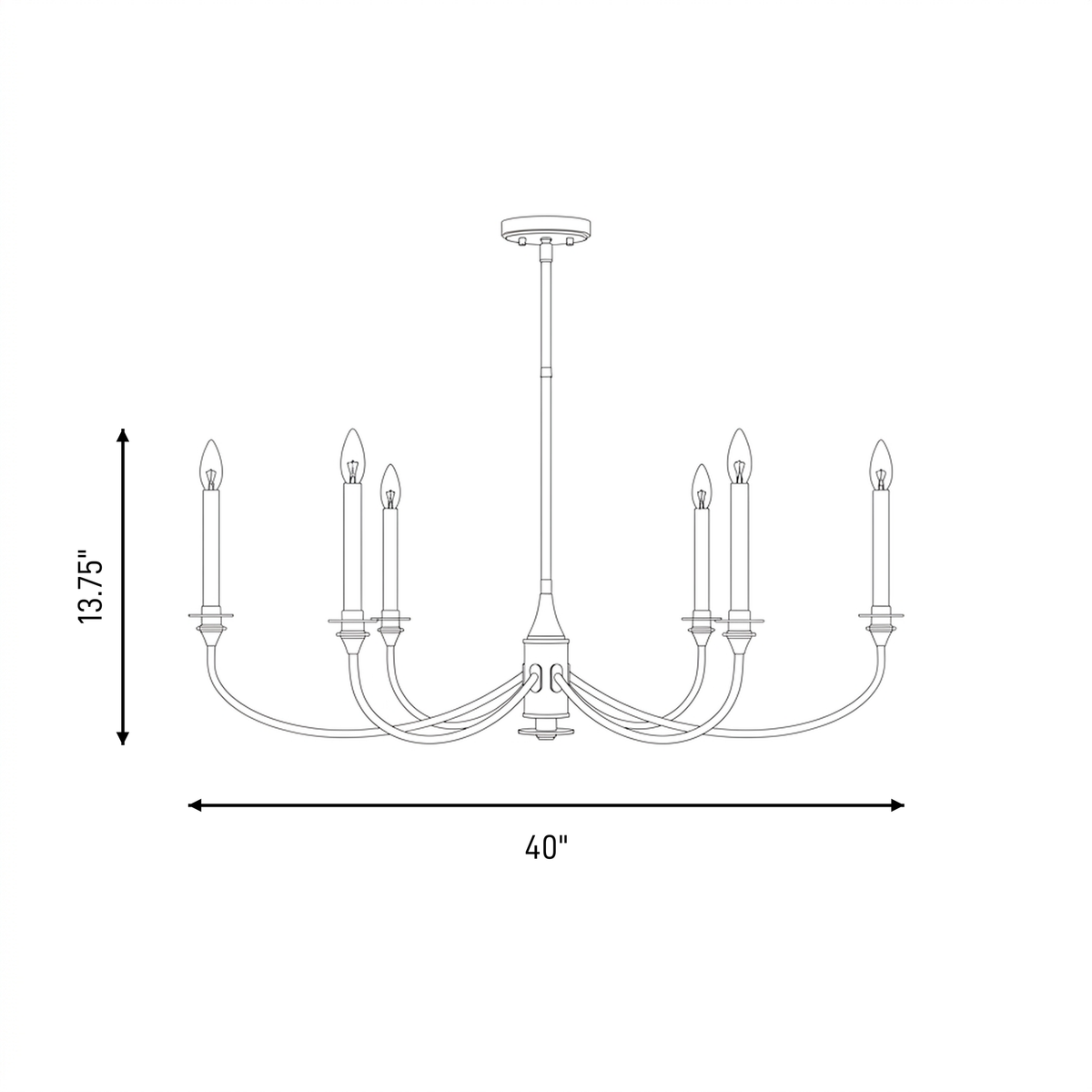 Savoy House Coventry 6-Light Chandelier - Matte Black, view 19