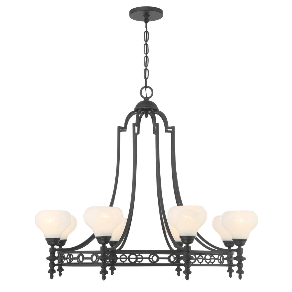 Savoy House Allston 8-Light Chandelier - Matte Black