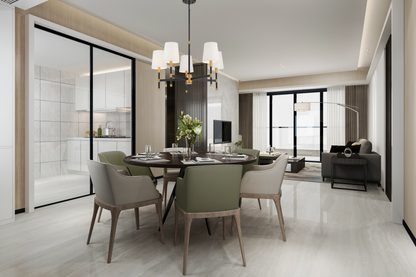 Brody 5-Light Chandelier in Matte Black with Warm Brass Accents