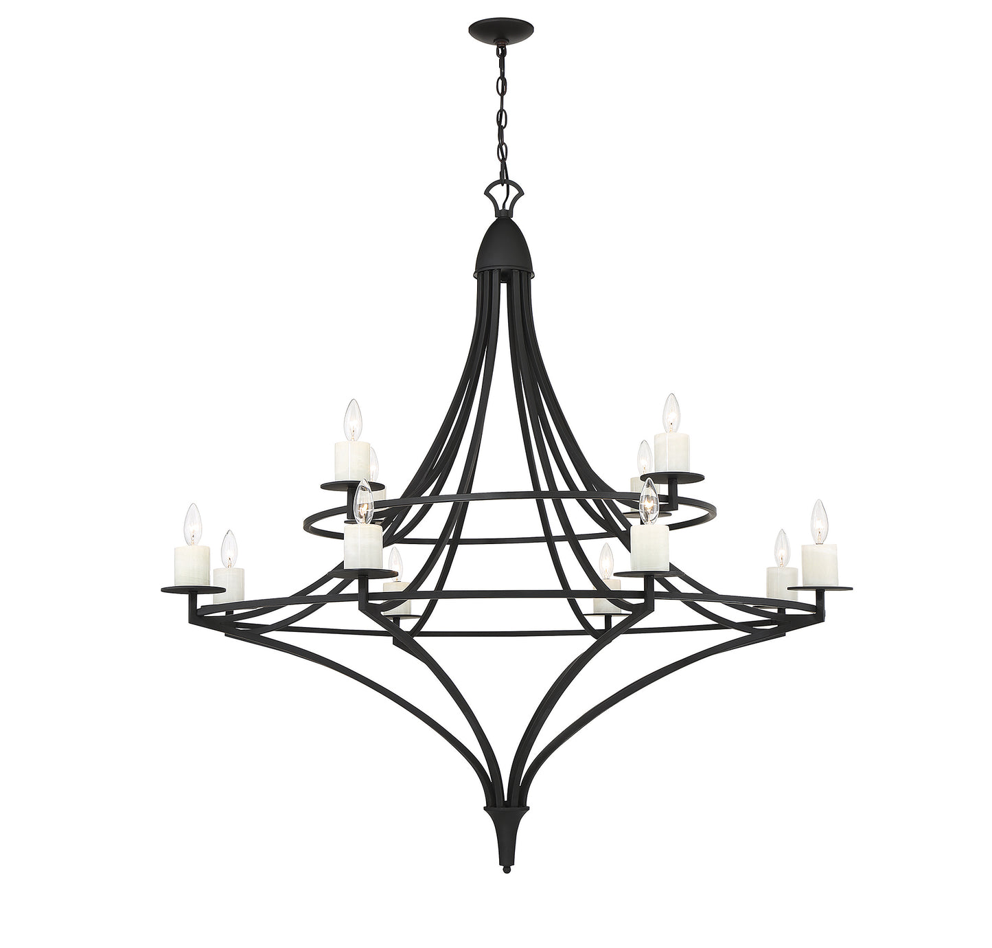 Director 12-Light Chandelier in Warm Brass