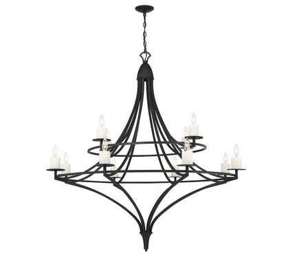 Director 12-Light Chandelier in Warm Brass