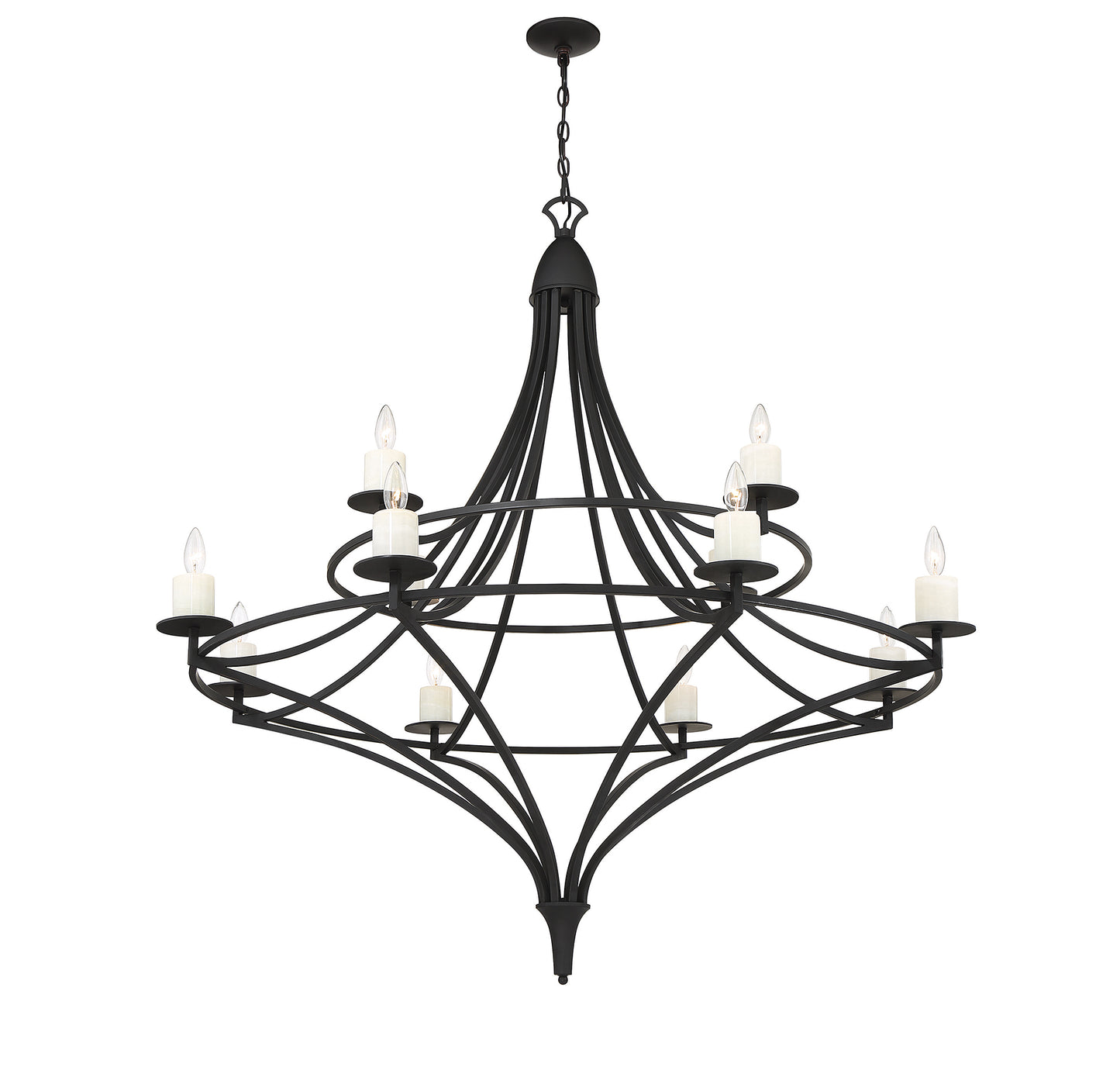 Director 12-Light Chandelier in Warm Brass
