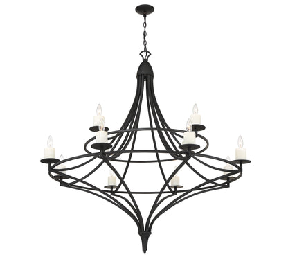 Director 12-Light Chandelier in Warm Brass