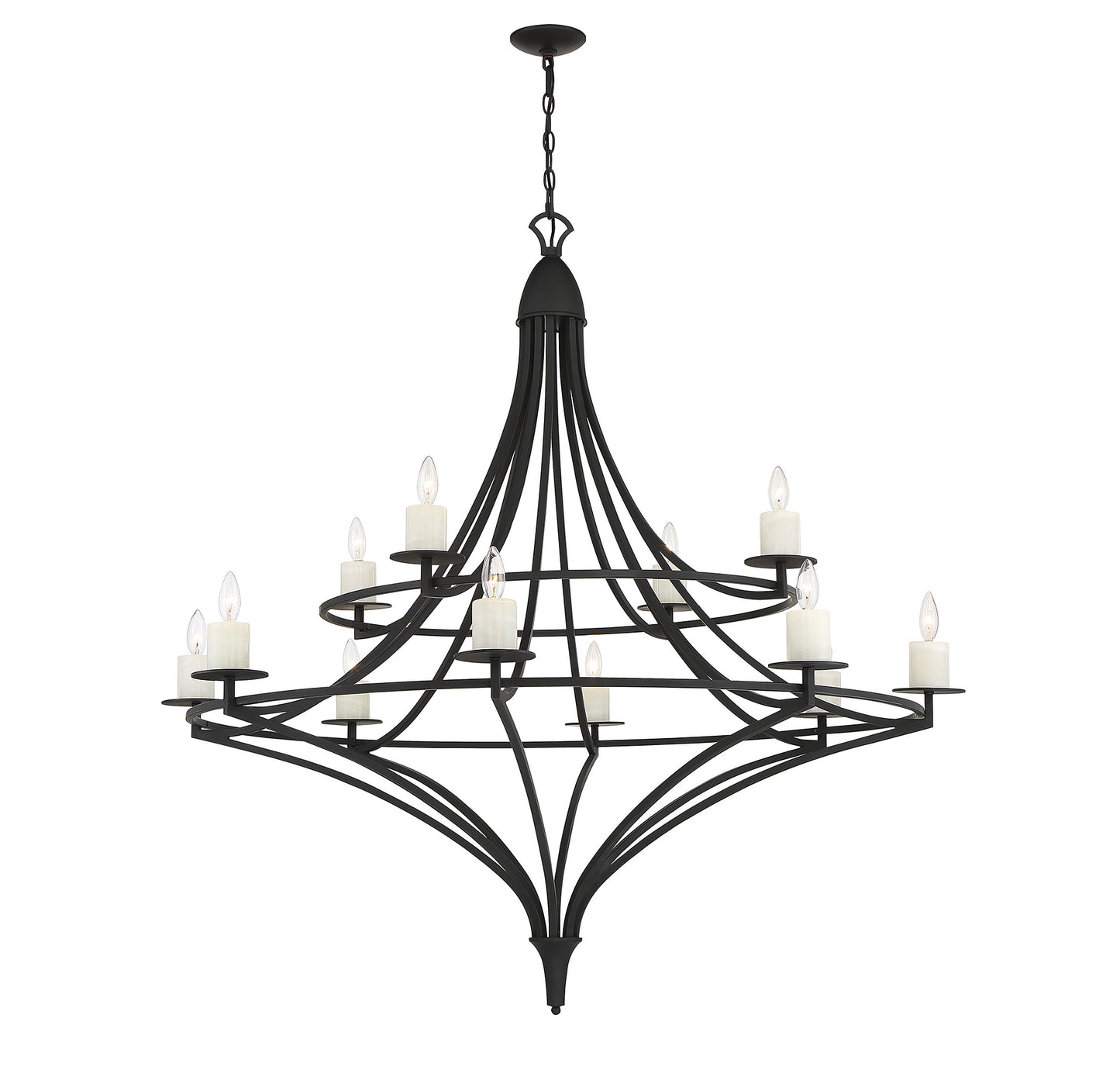 Director 12-Light Chandelier in Warm Brass
