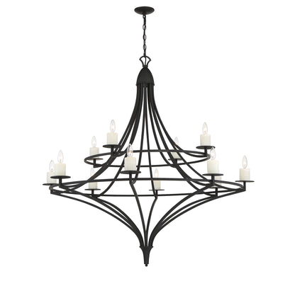 Director 12-Light Chandelier in Warm Brass