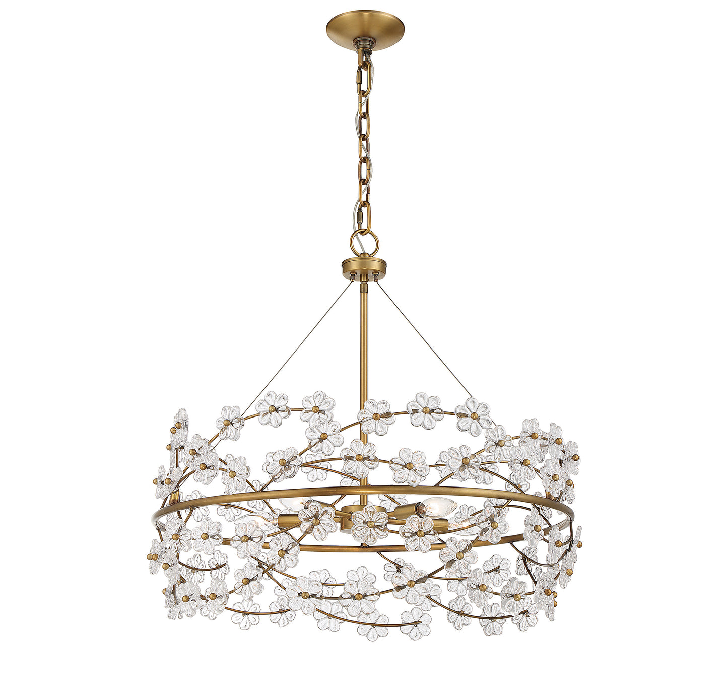 Camille 5-Light Chandelier in Warm Brass