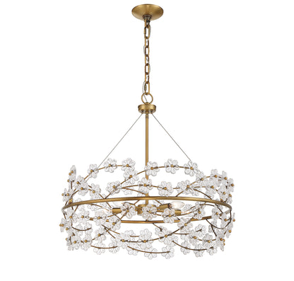 Camille 5-Light Chandelier in Warm Brass