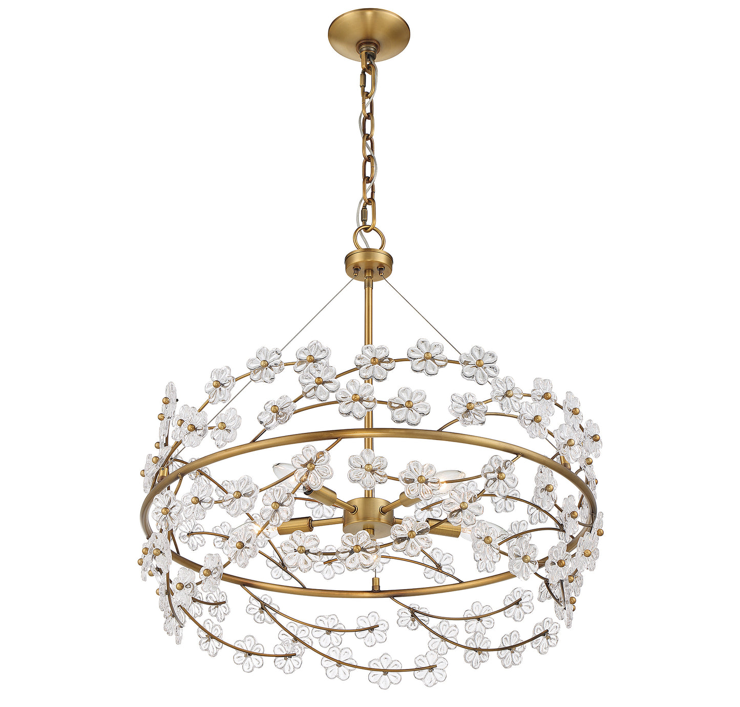 Camille 5-Light Chandelier in Warm Brass