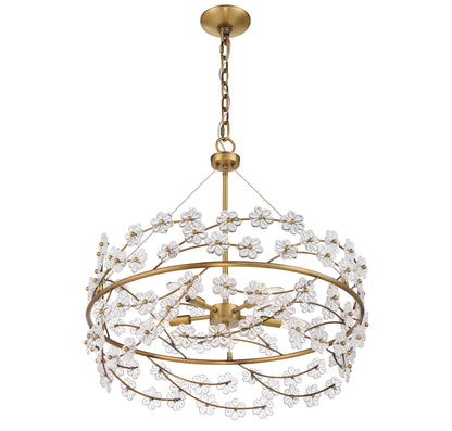 Camille 5-Light Chandelier in Warm Brass