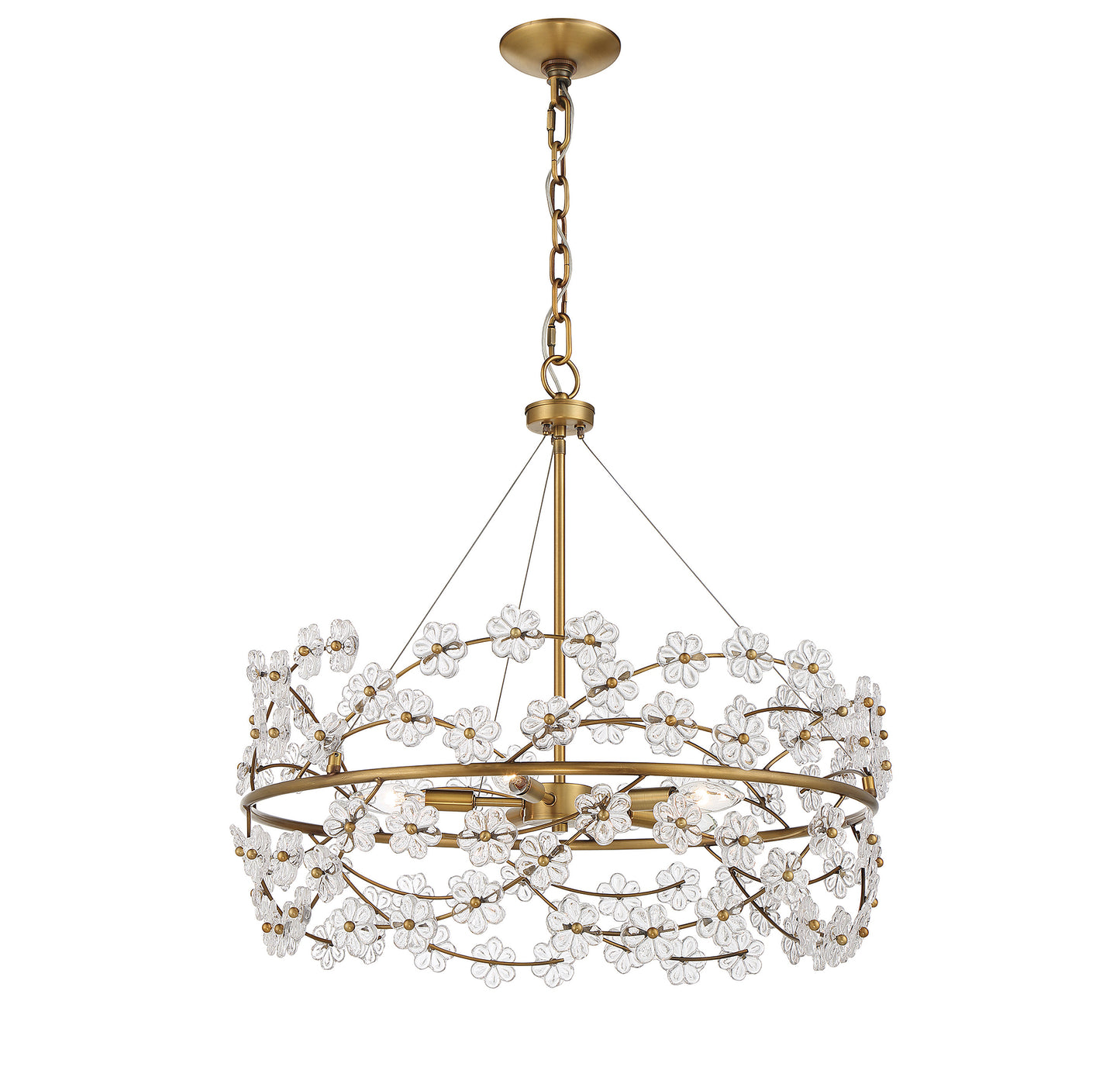 Camille 5-Light Chandelier in Warm Brass