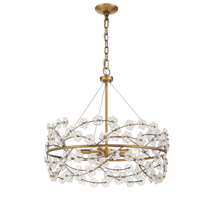 Camille 5-Light Chandelier in Warm Brass