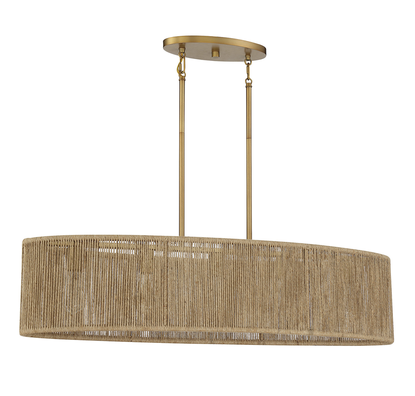 Ashe 5-Light Oval Chandelier in Warm Brass and Rope