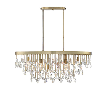 Savoy House Livorno 8-Light Linear Chandelier Noble Brass