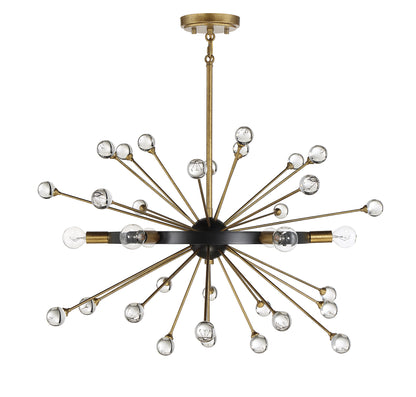 Ariel 6-Light Chandelier in Como Black with Gold Accents