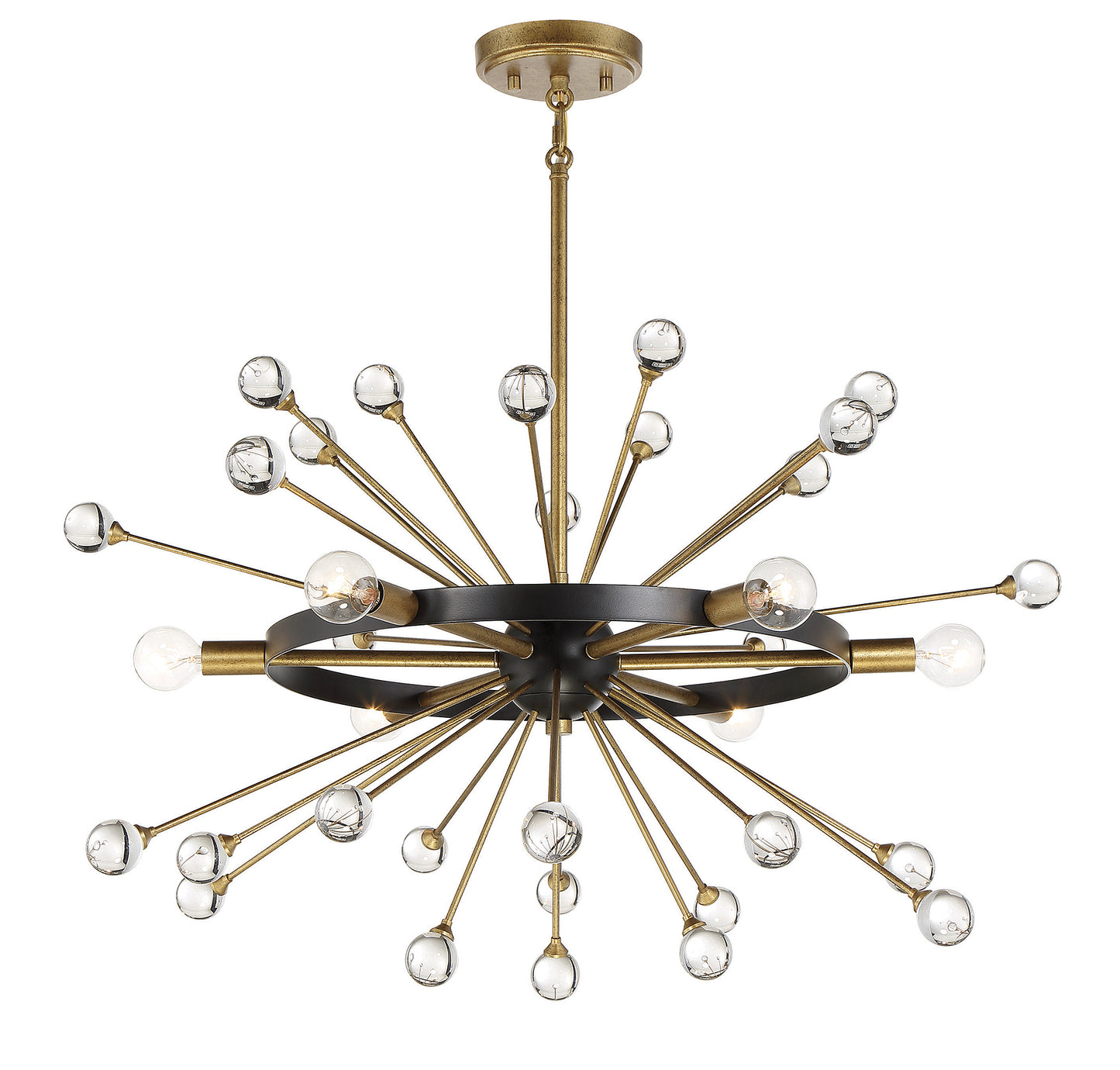 Ariel 6-Light Chandelier in Como Black with Gold Accents