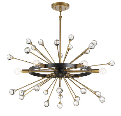 Ariel 6-Light Chandelier in Como Black with Gold Accents