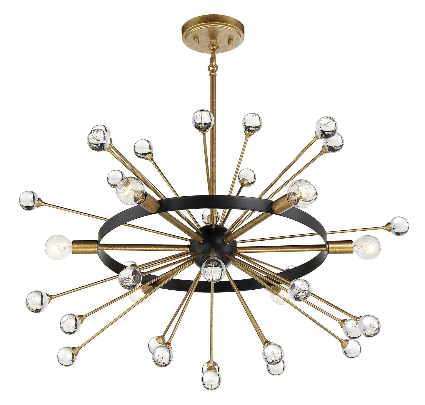 Ariel 6-Light Chandelier in Como Black with Gold Accents