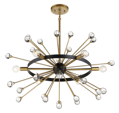 Ariel 6-Light Chandelier in Como Black with Gold Accents