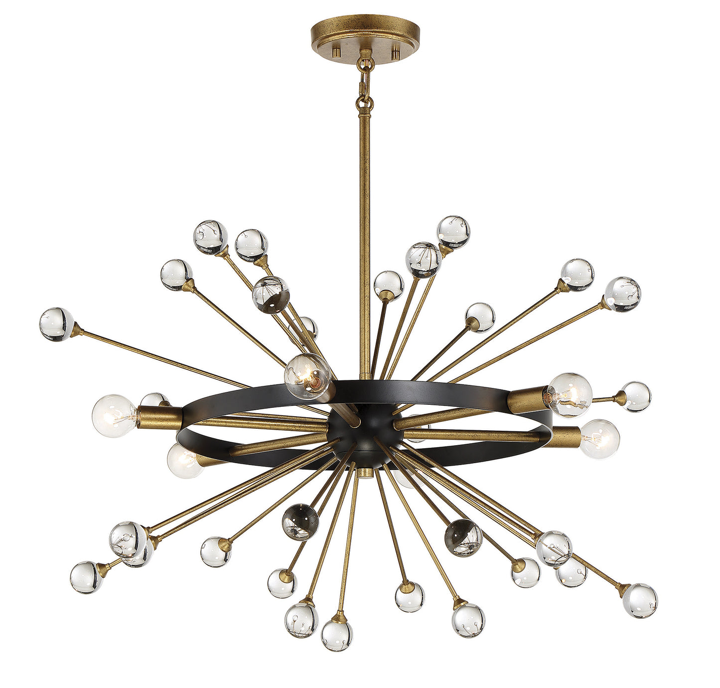 Ariel 6-Light Chandelier in Como Black with Gold Accents