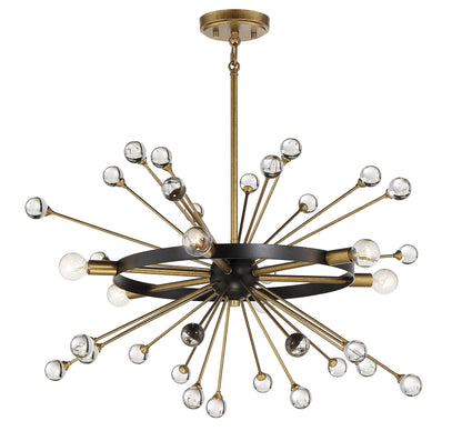 Ariel 6-Light Chandelier in Como Black with Gold Accents