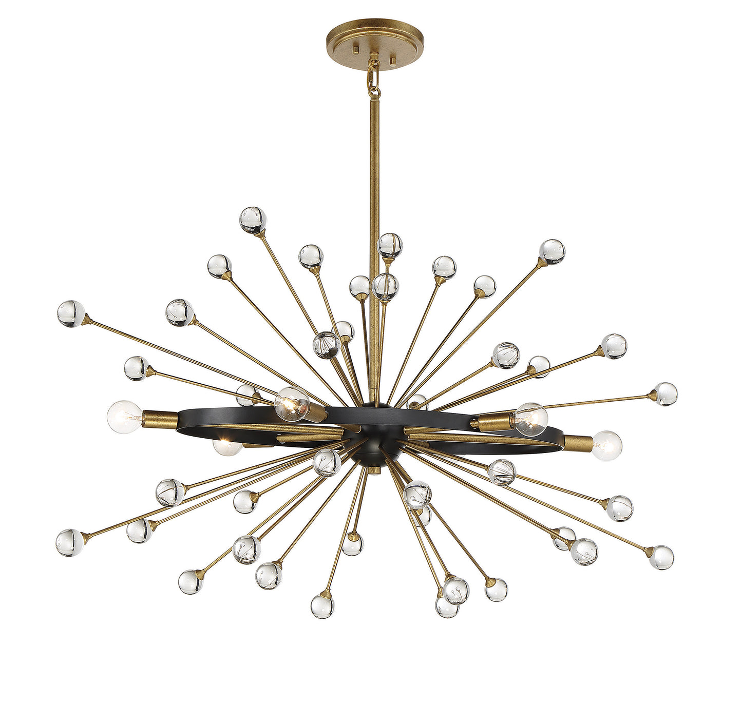 Ariel 6-Light Oval Chandelier in Como Black with Gold Accents