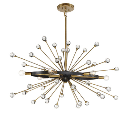Ariel 6-Light Oval Chandelier in Como Black with Gold Accents