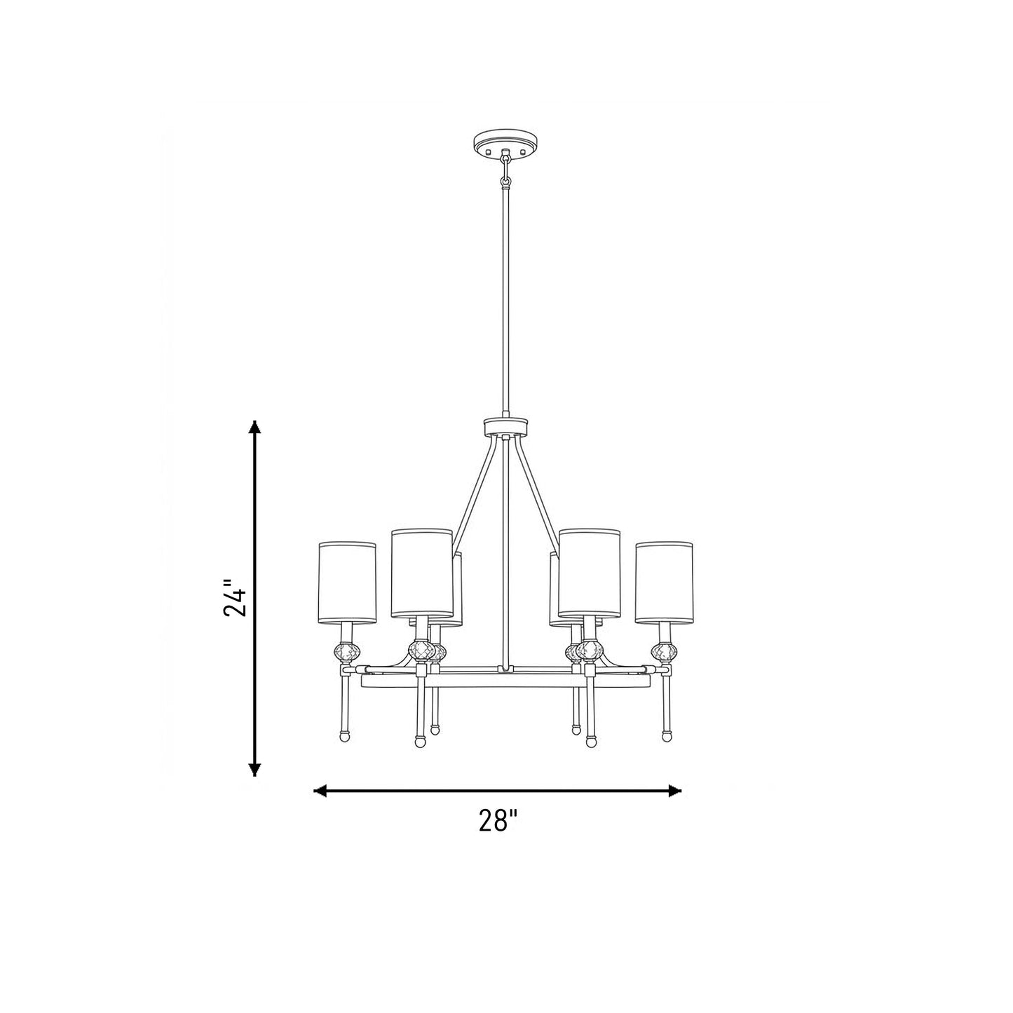 Tivoli 6-Light Circle Chandelier in Matte Black