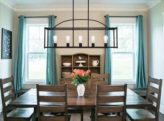 Savoy House Palladian 5-Light Linear Chandelier Satin Nickel