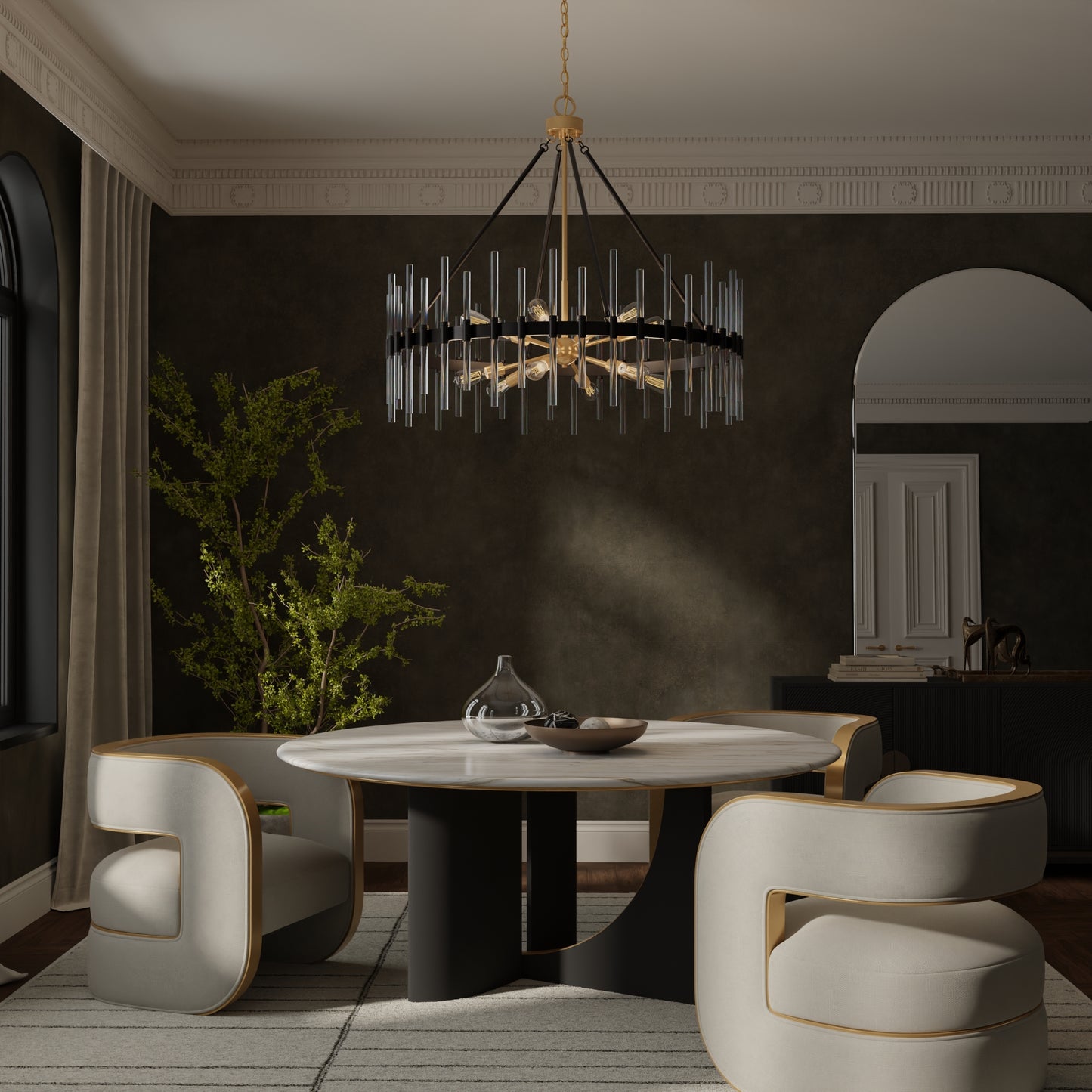 Santiago 12-Light Chandelier in Matte Black