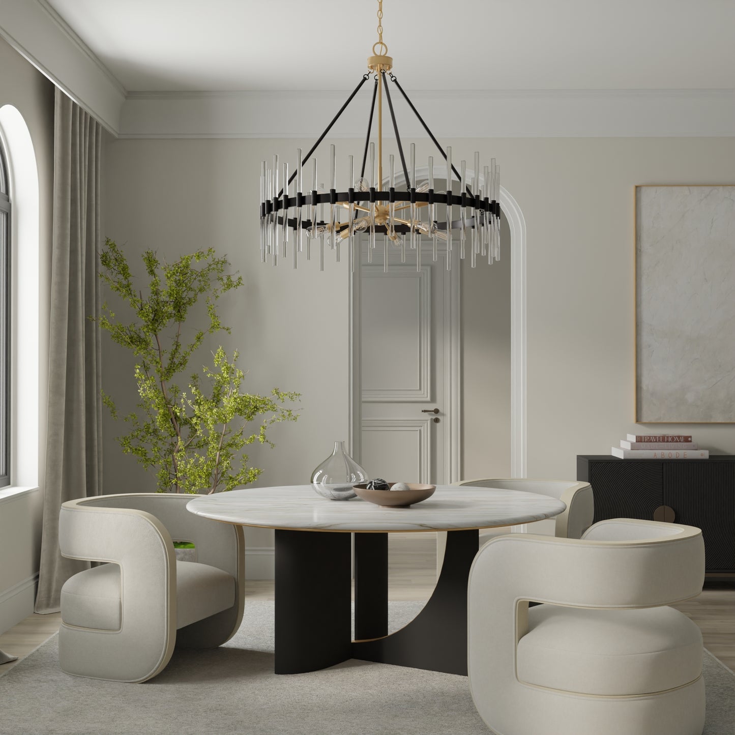 Santiago 12-Light Chandelier in Matte Black