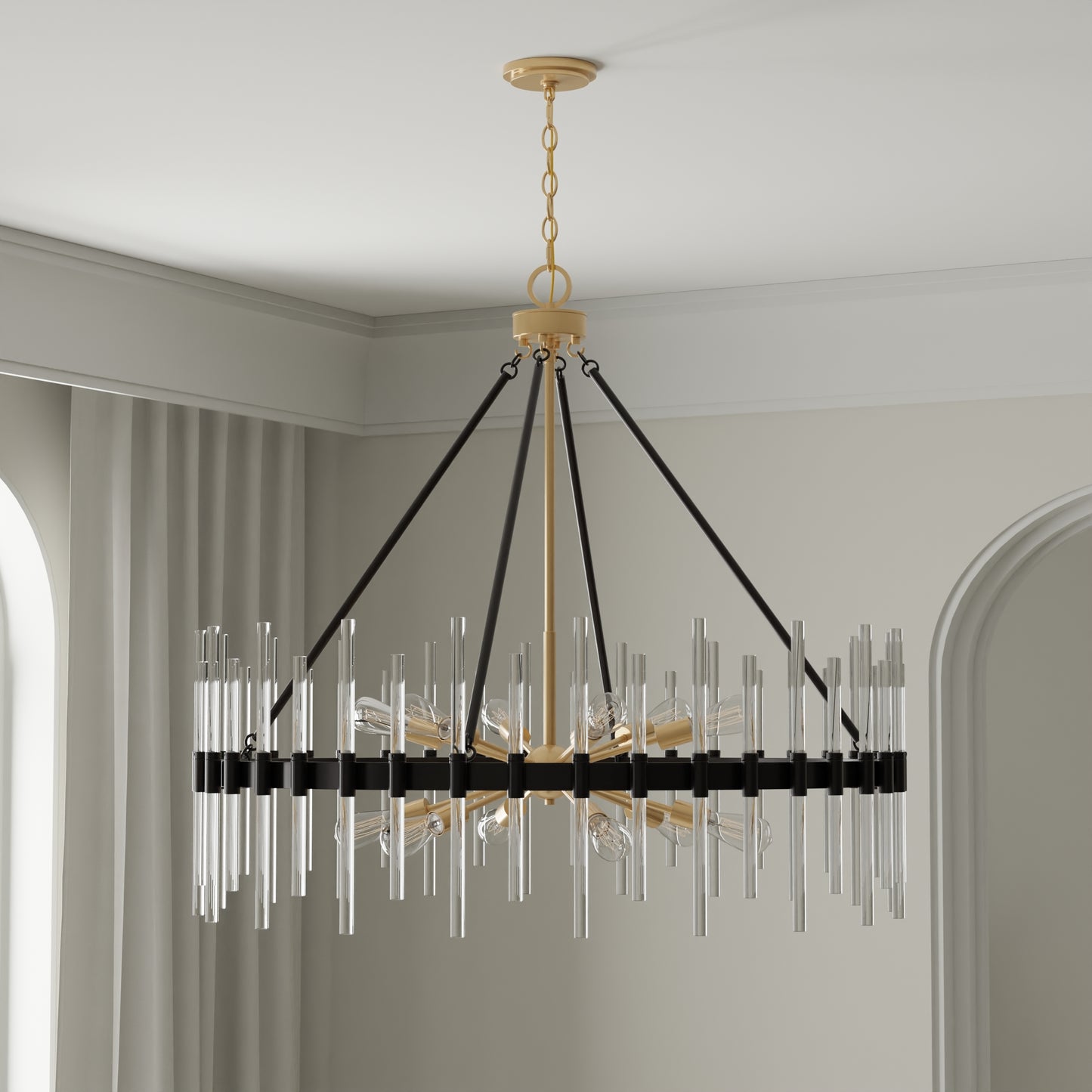 Santiago 12-Light Chandelier in Matte Black