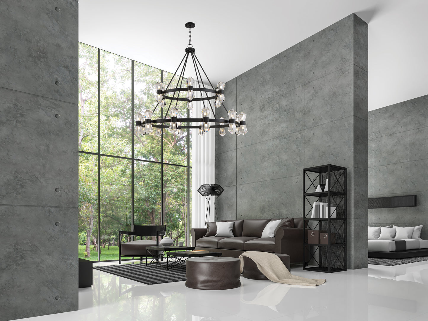 Dryden 36-Light Chandelier in Matte Black