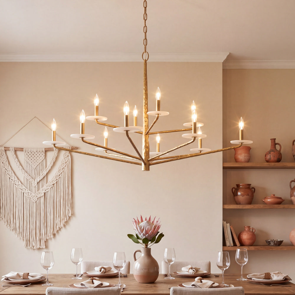 Savoy House Judi 12-Light Chandelier by Breegan Jane - Distressed Gold
