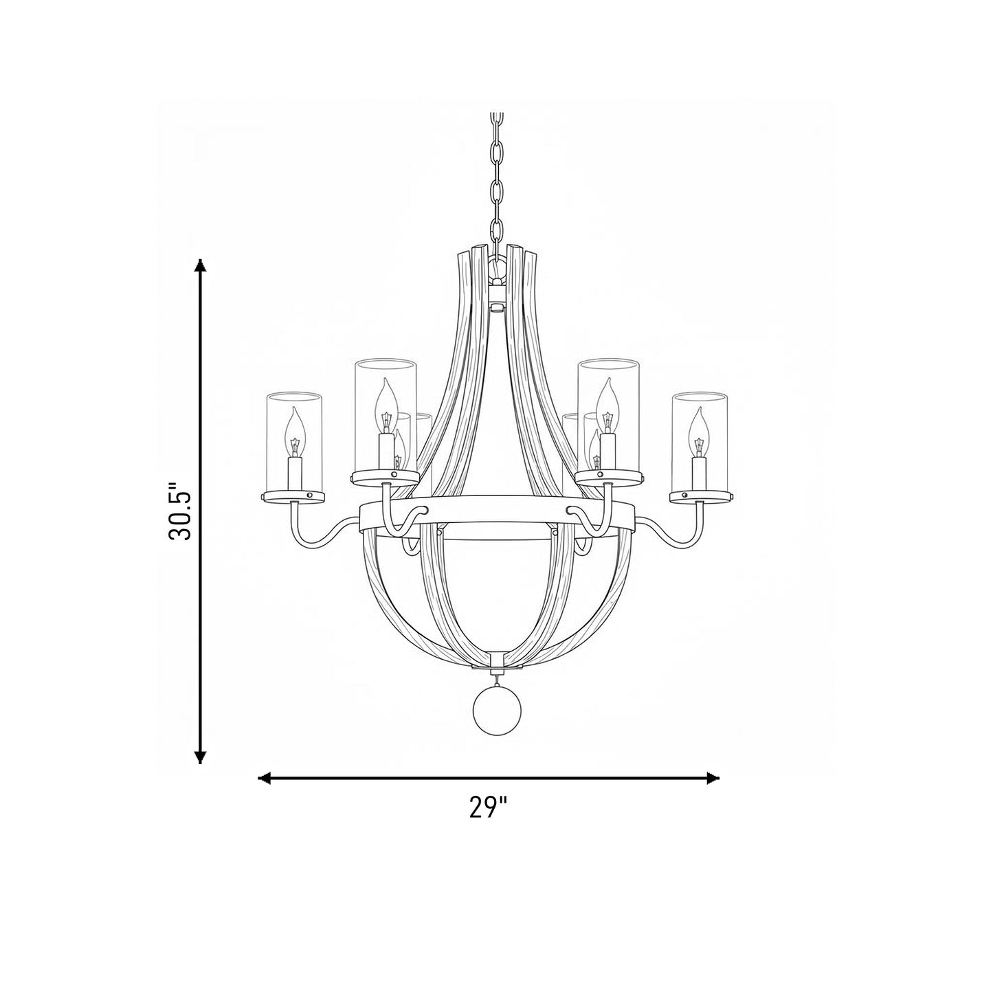 Eden 6-Light Outdoor Chandelier in Weathervane