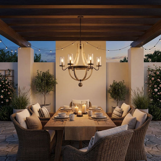 Eden 6-Light Outdoor Chandelier in Weathervane